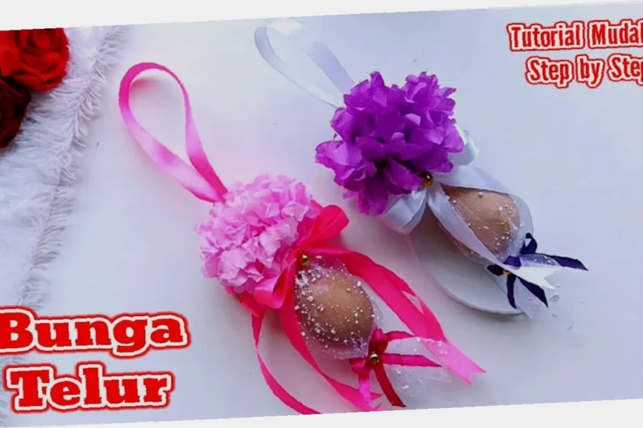 cara buat bunga telur diy