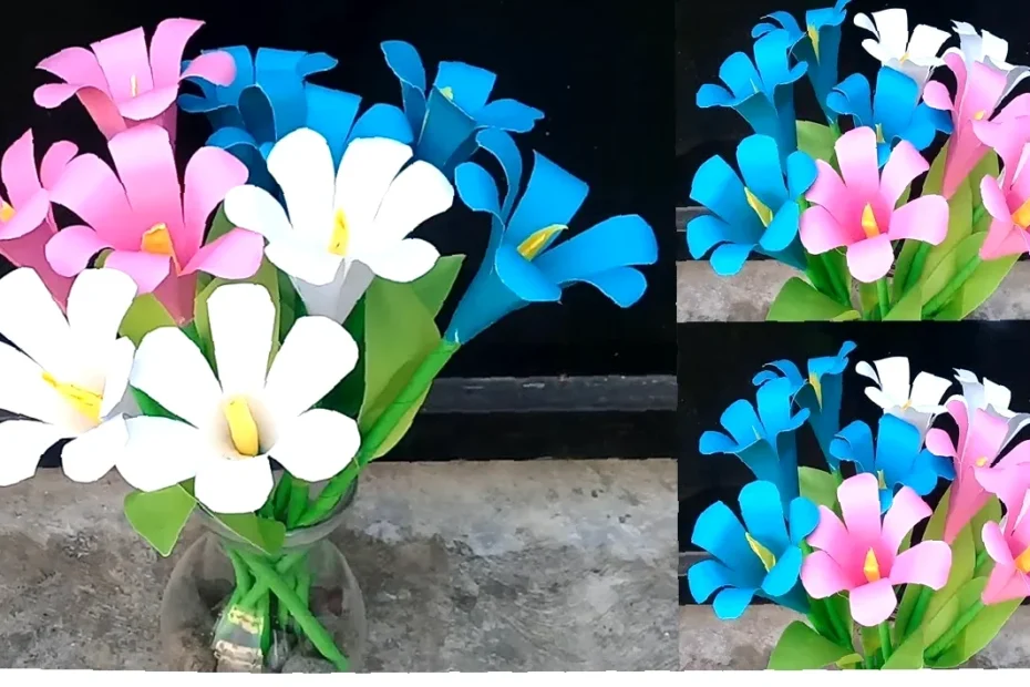 diy cara membuat bunga dari kertas